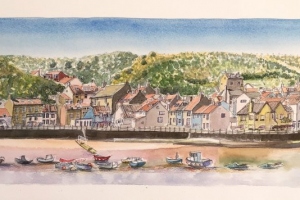 Staithes-panorama-Sue-Dudill-Artist-Northumberland