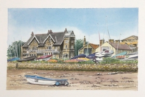 Alnmouth-House-and-boats-Sue-Dudill-Artist-Northumberland