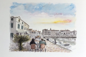 Apero La Flotte Sue Dudill Artiste Ile de Re