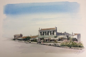 Ars Cafe du commerce Sue Dudill Ile de Re