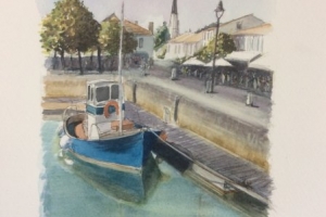 Ars le port Sue Dudill Artiste Ile de Re