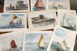 Bateaux divers Sue Dudill artiste Ile de Re