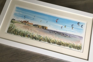Beadnell-Bay-Kite-Surfing-Sue-Dudill-Artist-Northumberland