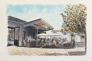 Bistro du Marche La Couarde Sue Dudill Artiste Ile de Re