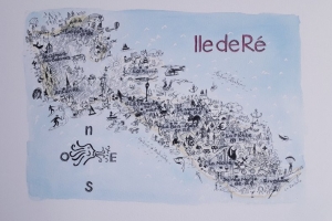 Carte Ile de Re Sue Dudill artiste peintre