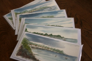 Carte de voeux Rivedoux Sue Dudill artiste ile de re