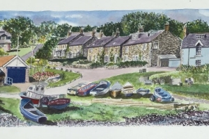 Craster-Harbour-and-village-Sue-Dudill-Artist-Northumberland