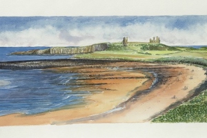Embleton-Bay-with-Dunstanburgh-Sue-Dudill-Artist-Northumberland