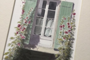 Gen volet rose trem Sue Dudill Artiste Ile de Re