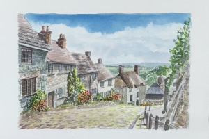 Gold-Hill-Dorset-Sue-Dudill-Artist-Northumberland