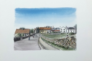 Holy-Island-Houses-Sue-Dudill-Artist