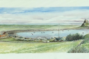 Holy-Island-Panorama-Sue-Dudill-Artist