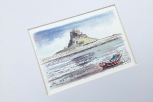 Holy-Island-large-mount-Sue-Dudill-Artist-Northumberland