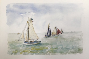 La Flotte Voilier Sue Dudill Artiste ile de Re