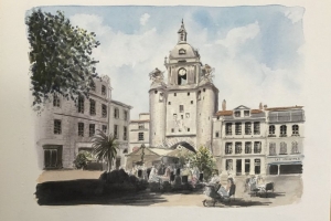 La Rochelle Grosse Horloge Sue Dudill Artiste ile de Re