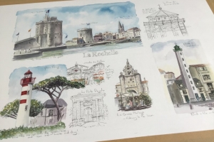 La Rochelle Sketch Artiste Ile de Re Sue Dudill