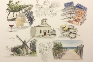 Le Bois Sketch Sue Dudill artiste Ile de Re