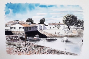 Loix Le Port Sue Dudill Artiste Peintre Ile de Re