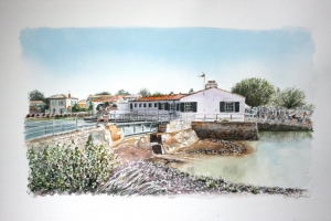 Loix Port 2 perso pont Sue Dudill Artiste Ile de Re