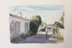 Loix Rue du passage Sue Dudill Artiste ile de re