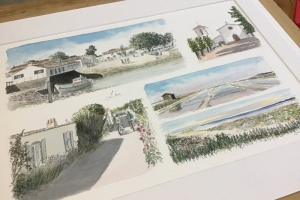 Loix Sketch Sue Dudill artiste ile de Re