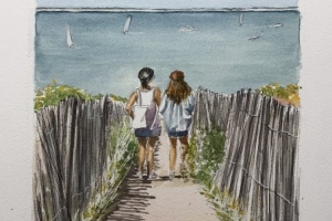 Off-to-the-beach-Sue-Dudill-Artist-Northumberland