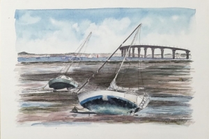 Rivedoux maree basse Sue Dudill Artiste Ile de Re