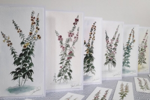 Rose Tremiere Carte de Voeux Ile de Re Sue Dudill Artiste