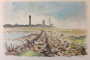 St Clement 2 phares semaphore Sue Dudill artiste Ile de Re