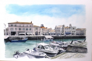 St Martin Le port 2019 Sue Dudill Artiste Ile de Re