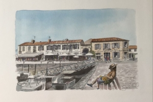 St Martin Le port 2021 endormi Sue Dudill artiste Ile de Re