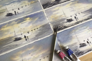 Sunset 2 colour Sue Dudill Artiste Ile de Re