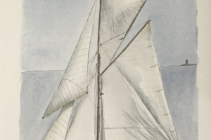 Tall White Voilier Sue Dudill Artiste Ile de Re