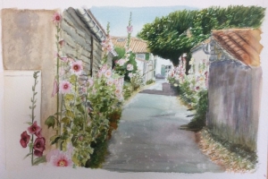 Village fleurie Sue Dudill Ile de Re