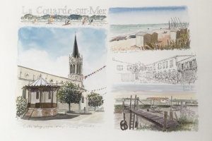 la Couarde sketch 2 Sue Dudill Artiste Ile de Re